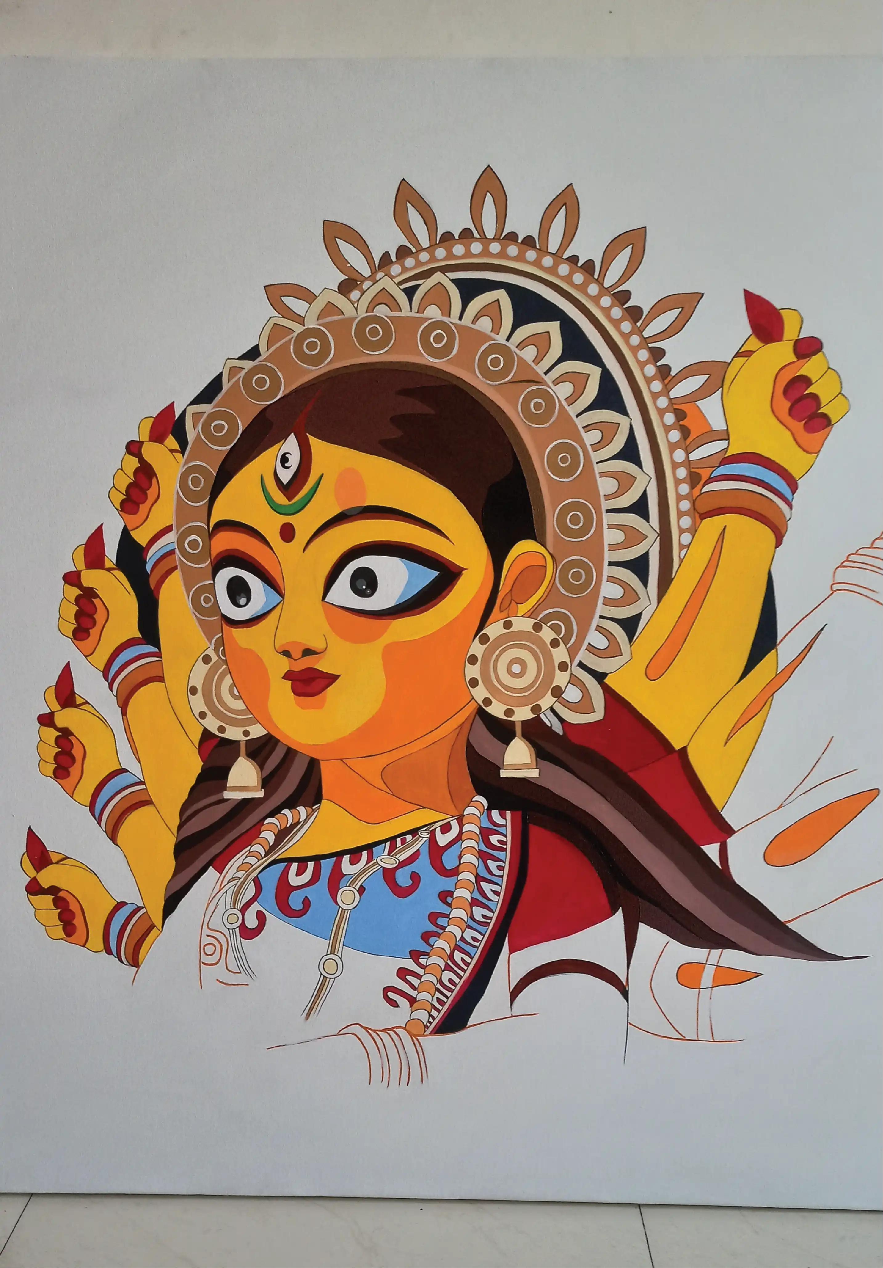 Durga Maa — Acrylic Painting